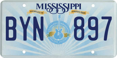 MS license plate BYN897
