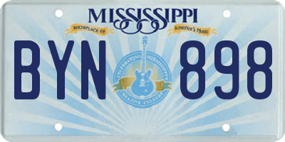 MS license plate BYN898