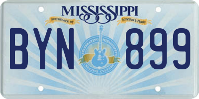 MS license plate BYN899