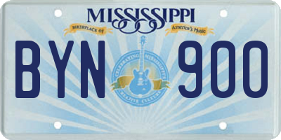 MS license plate BYN900