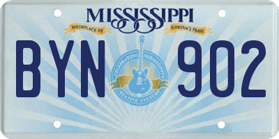 MS license plate BYN902