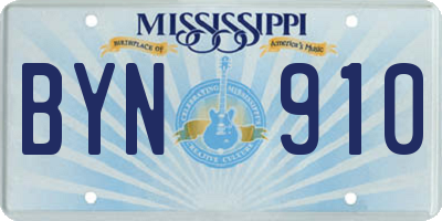MS license plate BYN910