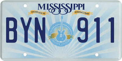 MS license plate BYN911