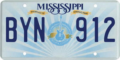 MS license plate BYN912