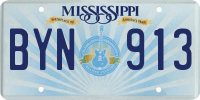 MS license plate BYN913