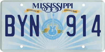 MS license plate BYN914