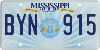 MS license plate BYN915