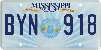 MS license plate BYN918