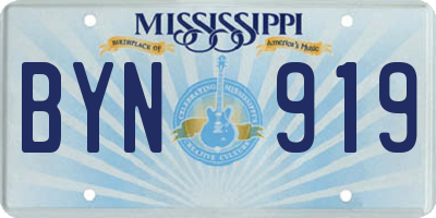MS license plate BYN919