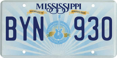 MS license plate BYN930
