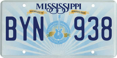 MS license plate BYN938
