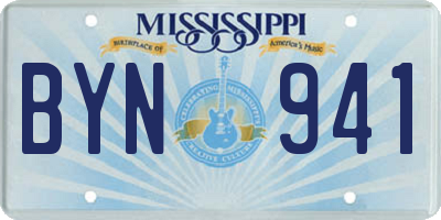 MS license plate BYN941