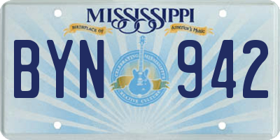 MS license plate BYN942