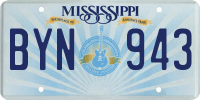 MS license plate BYN943