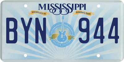 MS license plate BYN944