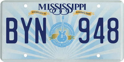 MS license plate BYN948