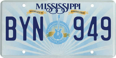 MS license plate BYN949