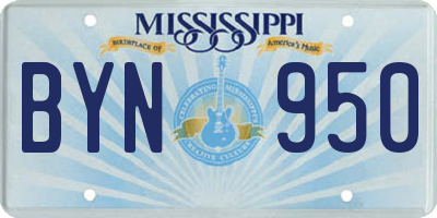 MS license plate BYN950