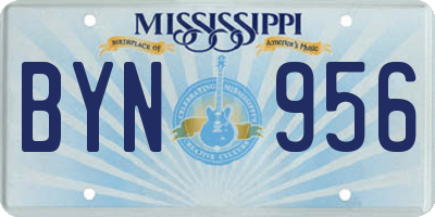 MS license plate BYN956