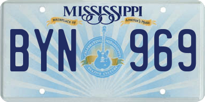 MS license plate BYN969