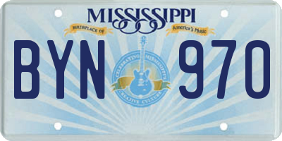 MS license plate BYN970