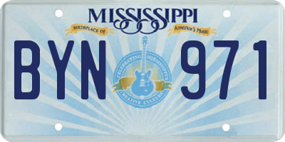 MS license plate BYN971