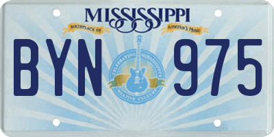 MS license plate BYN975