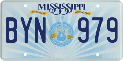MS license plate BYN979