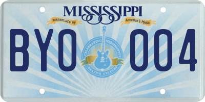 MS license plate BYO004