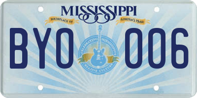 MS license plate BYO006