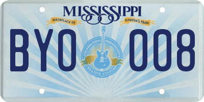 MS license plate BYO008
