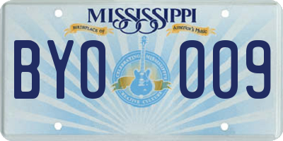 MS license plate BYO009
