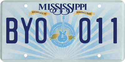 MS license plate BYO011