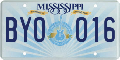 MS license plate BYO016