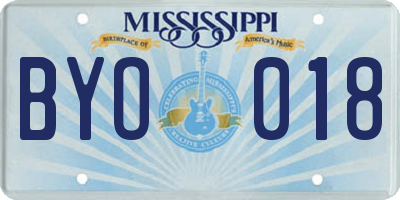 MS license plate BYO018