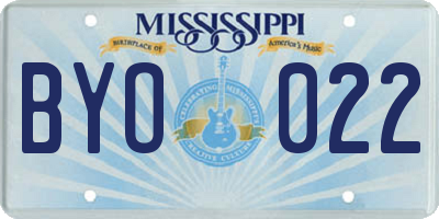 MS license plate BYO022