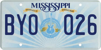 MS license plate BYO026