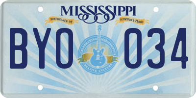 MS license plate BYO034