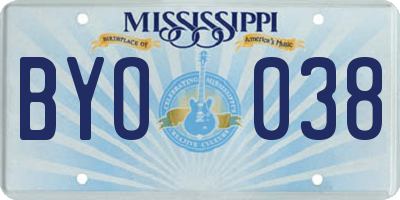 MS license plate BYO038