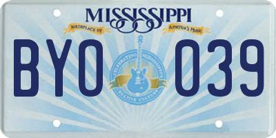 MS license plate BYO039