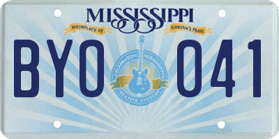 MS license plate BYO041