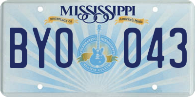 MS license plate BYO043