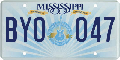 MS license plate BYO047
