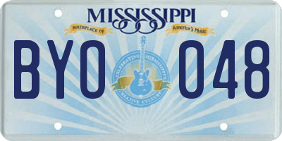 MS license plate BYO048