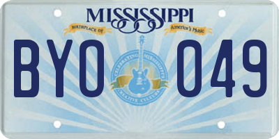 MS license plate BYO049