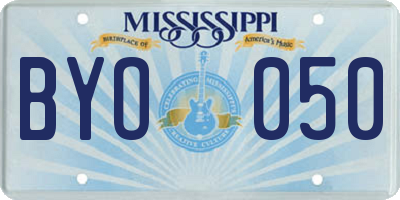 MS license plate BYO050