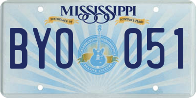MS license plate BYO051