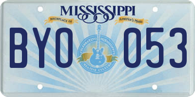 MS license plate BYO053