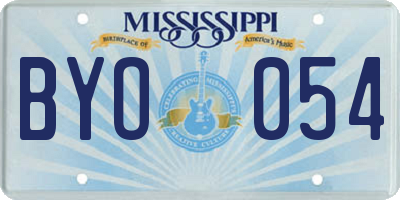 MS license plate BYO054