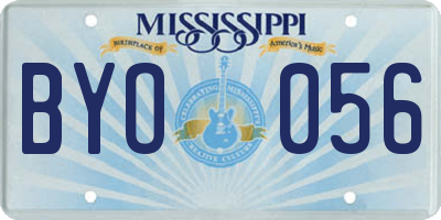 MS license plate BYO056
